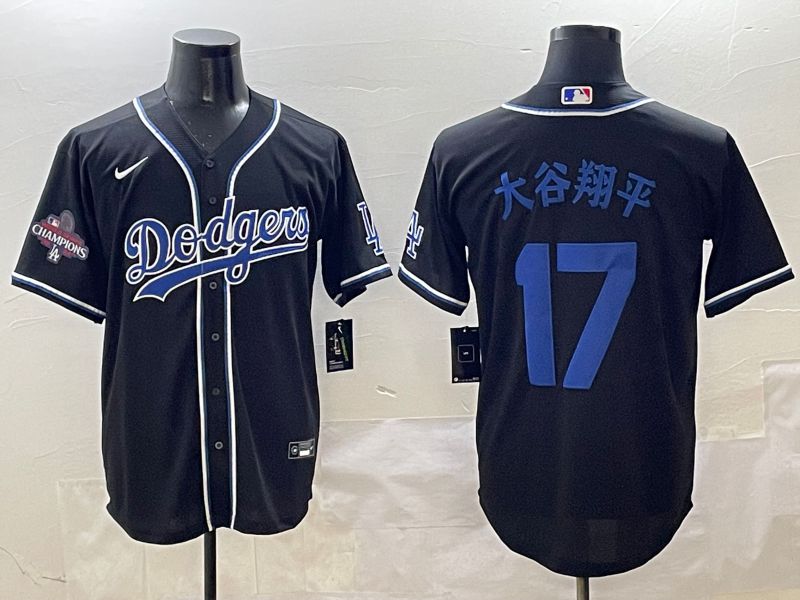 Men 2025 Los Angeles Dodgers #17 Ohtani Black Three generations Fashion Nike MLB Jersey style 9->los angeles dodgers->MLB Jersey